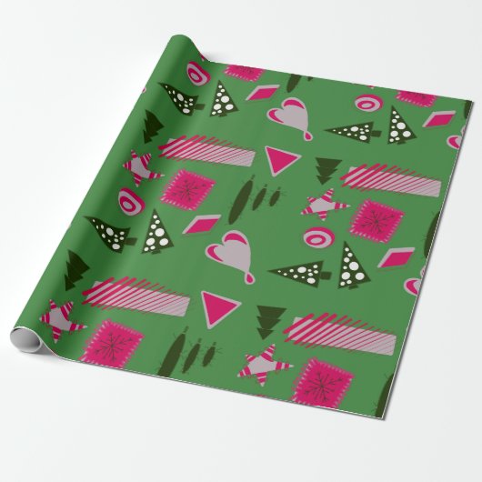 Abstract kerstinpakpapier cadeaupapier (Uitgerold)