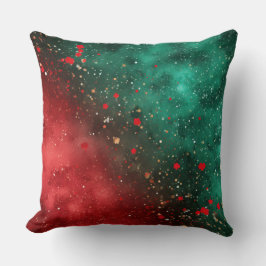 Abstract kerstkussen – Modern rood en groen Kussen