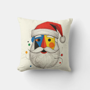 Abstract Kerstman Gezicht Moderne Kerstmis Kussen