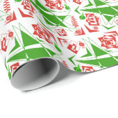 Abstract, Kerstmis design van rood, groen, & wit Cadeaupapier (Rol Hoek)