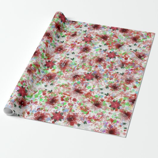 Abstract kerstontwerp cadeaupapier (Uitgerold)