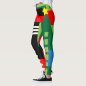 Abstract kerstontwerp leggings (Links)
