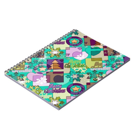 Abstract kerstontwerp Nieuwjaar symb Notitieboek (Linkerzijde)