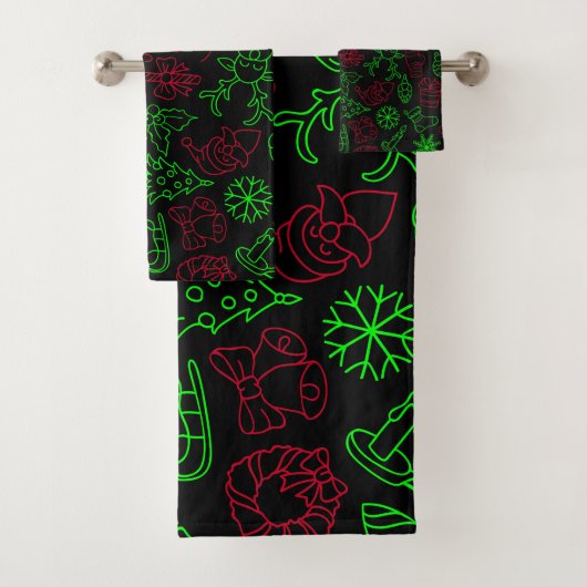 Abstract kerstpatroon bad handdoek (Insitu)