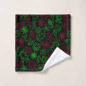 Abstract kerstpatroon bad handdoek (Wasdoekje)