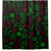 Abstract kerstpatroon douchegordijn (Voorkant)