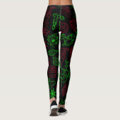 Abstract kerstpatroon leggings (Achterkant)