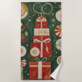 Abstract Kersttapijt Strandlaken