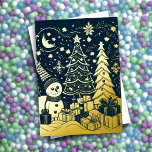 Abstract kerstthema sneeuwman goudfolie folie feestdagenkaart<br><div class="desc">Abstracte kerst thema illustratie goudfolie</div>