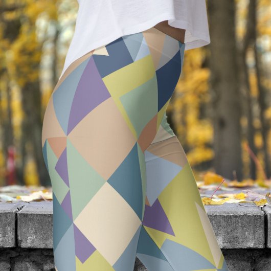 Abstract Khaki groen mozaïekpatroon Leggings