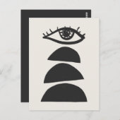 Abstract kijkend oog met het balanceren van stenen briefkaart (Voorkant / Achterkant)