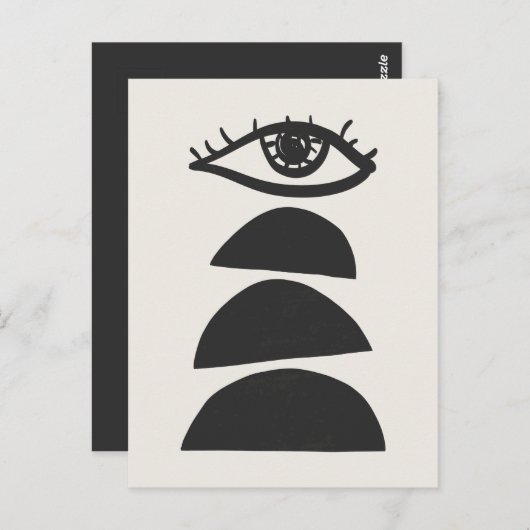 Abstract kijkend oog met het balanceren van stenen briefkaart (Voorkant / Achterkant)