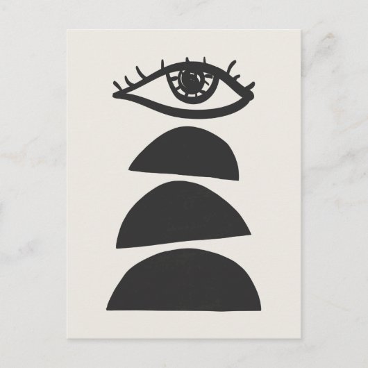 Abstract kijkend oog met het balanceren van stenen briefkaart (Voorkant)