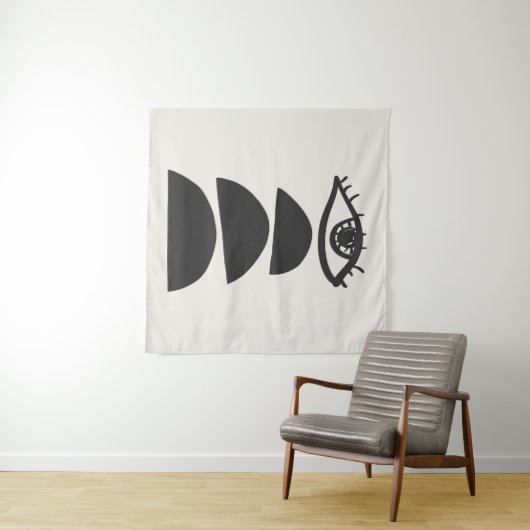 Abstract kijkend oog met het balanceren van stenen wandkleed (In Situ (horizontaal))