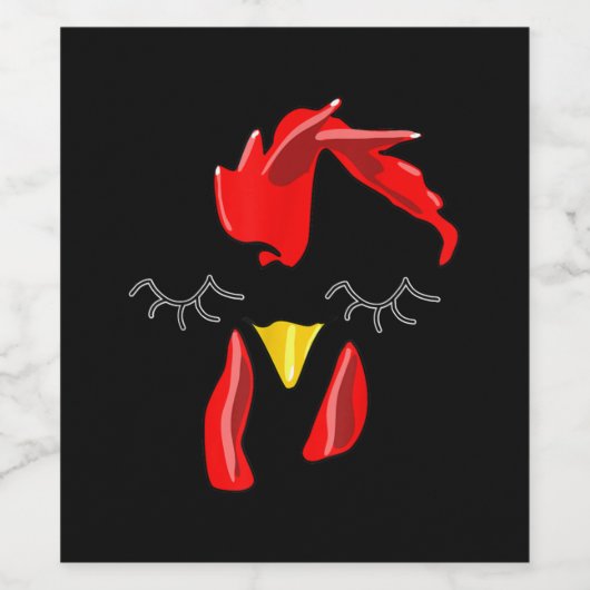 Abstract kippenras, leder en gevogelte wijn etiket (Enkel label)