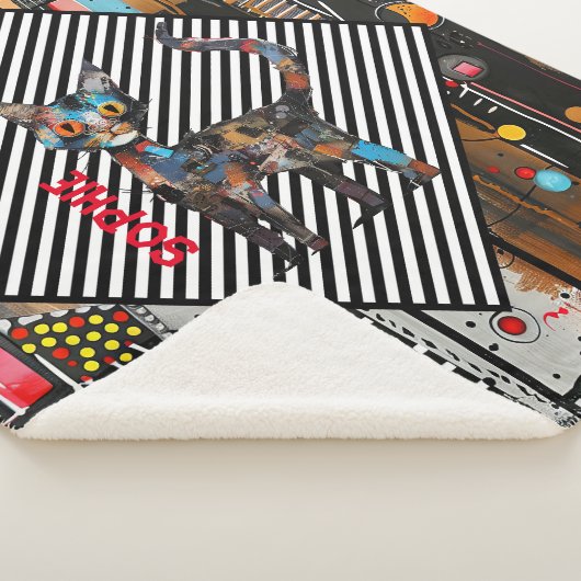 Abstract Kitty gepersonaliseerd Sherpa Deken (3/4)