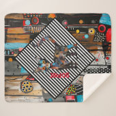 Abstract Kitty gepersonaliseerd Sherpa Deken (Voorkant (horizontaal))