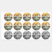 Abstract klaproos landschap met rode klaprozen labels (Vel)