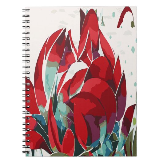 Abstract Klaproos Spiraal Notebook Notitieboek (Voorkant)