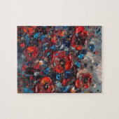 Abstract klaprozen schilderij legpuzzel (Horizontaal)