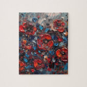 Abstract klaprozen schilderij legpuzzel (Verticaal)