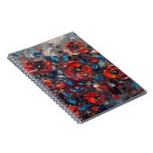 Abstract klaprozen schilderij notitieboek (Rechterzijde)