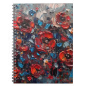 Abstract klaprozen schilderij notitieboek (Voorkant)