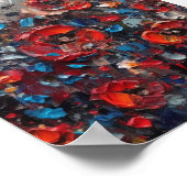 Abstract klaprozen schilderij poster (Hoek)