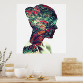 Abstract Klassiek Kunstschilderij Vrouw Poster (Keuken)