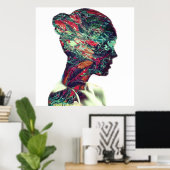 Abstract Klassiek Kunstschilderij Vrouw Poster (Thuiskantoor)