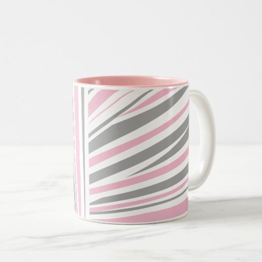 abstract klassiek zebrapatroon mok met tweetone ko (Voorkant rechts)