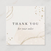 Abstract klein ivoren goud Hartelijk dank voor uw  Vierkante Visitekaartje (Voorkant)