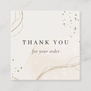 Abstract klein ivoren goud Hartelijk dank voor uw  Vierkante Visitekaartje
