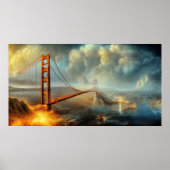 Abstract klein Poster met Golden Gate Bridge (Voorkant)