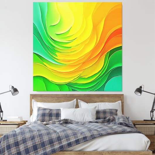 Abstract Kleur Energie Stroom Ontwerp Canvas Afdruk (Insitu (Slaapkamer))