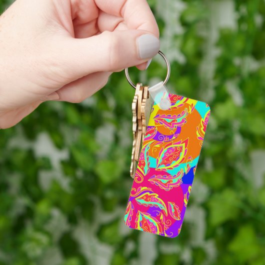 abstract,kleur,patroon,Indisch,mandala,roze, Sleutelhanger (Hand)