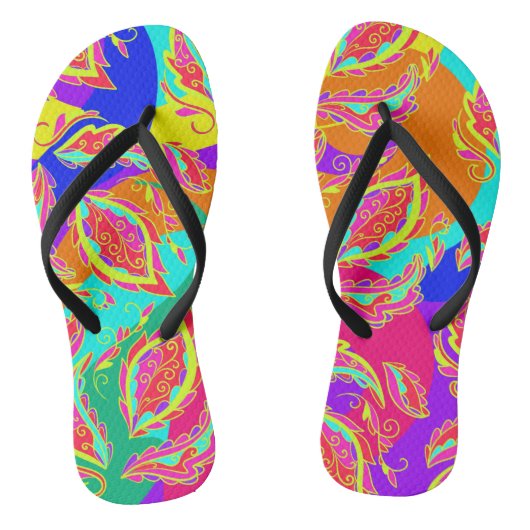 abstract,kleur,patroon,Indisch,mandala,roze, Teenslippers (Voetbed)