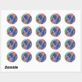 abstract "Kleur Rush" Ronde Sticker (Vel)