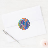abstract "Kleur Rush" Ronde Sticker (Envelop)