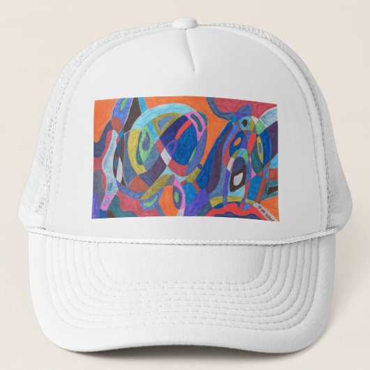 abstract "Kleur Rush" Trucker Pet (Voorkant)