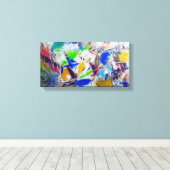 Abstract Kleuren Canvas  Afdruk (Insitu (Houten vloer))
