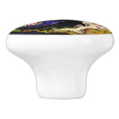 Abstract kleuren Orquidia in het donker Keramische Knop (Zijkant)