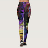 Abstract kleuren Orquidia in het donker Leggings (Achterkant)