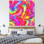 Abstract kleurenblastpatroon canvas afdruk (Insitu (Slaapkamer))