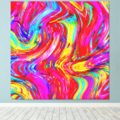 Abstract kleurenblastpatroon canvas afdruk (Insitu (Houten vloer))
