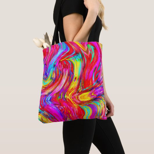 Abstract kleurenblastpatroon tote bag (Dichtbij)