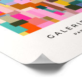 Abstract kleurenblok midden midden moderne geometr poster (Hoek)