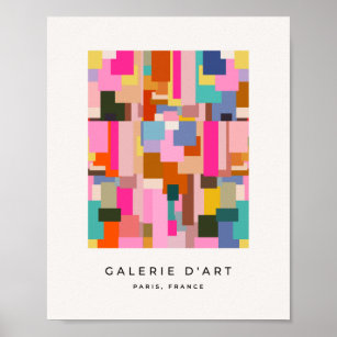 Abstract kleurenblok midden midden moderne geometr poster