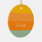 Abstract kleurenblok Stripes Oranje op maat Keramisch Ornament (Rechts)