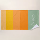 Abstract kleurenblok Stripes Oranje op maat Strandlaken (Voorkant)